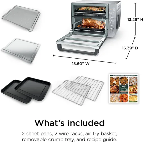 Miniatura 12 de Ninja Horno de encimera Double Stack XL y freidora de aire con sistema Pro Cook