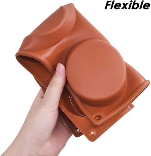 Miniatura 2 de DaKuan - 3 paquetes de 6 moldes de silicona grandes de disco redondo para dulces, moldes antiadherentes para hornear, molde para pastel de mousse