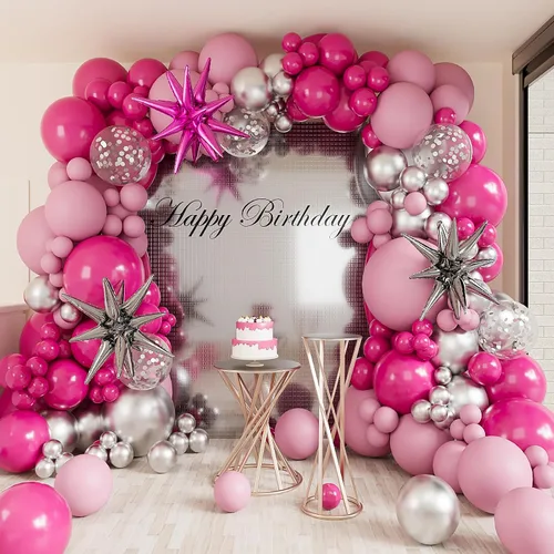 Miniatura 9 de Kit de guirnalda de arco de globos azules, blancos y rojos: 127 globos de aluminio con forma de estrella de explosión roja para cumpleaños