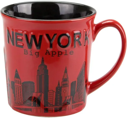 Miniatura 4 de Tazas de cerámica jumbo New York Big Apple City Skyline - 12oz (azul)