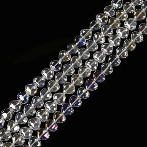 Miniatura 3 de JM Design Claro AB cristal forma de corazón granos tamaño 0.315 in 15.5 '' hebra para la fabricación de joyas