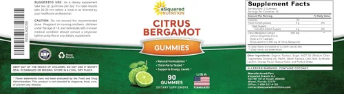 Miniatura 5 de aSquared Nutrition Gomitas de bergamota cítrica – Suplemento de extracto de bergamota cítrica de 500 mg por porción – Alternativa de goma pura a