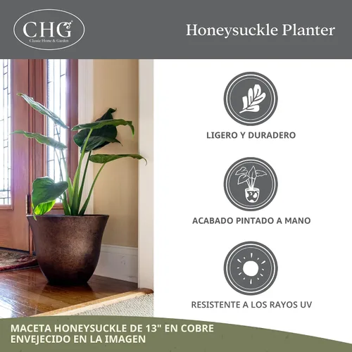 Miniatura 4 de Classic Home and Garden Macetas de Resina Madreselva - Macetas Ligeras para Plantas de Interior y Exterior - Macetas de Plástico Resistentes a