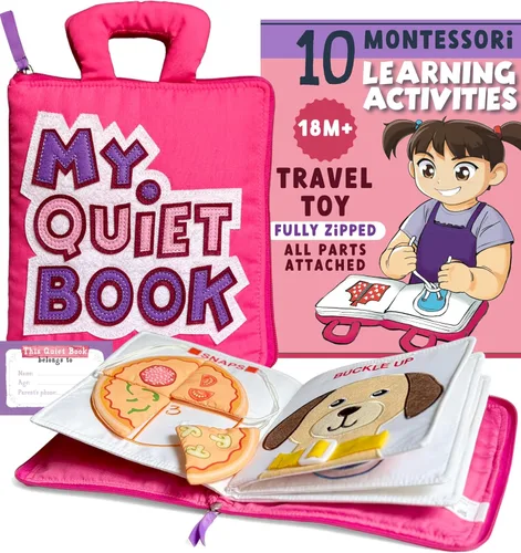 Miniatura 12 de My Quiet Book - Viaje en Coche Avión para Niños Pequeños - Todas las Partes Conectadas - Libro de Tablero de Actividades Montessori, Juguetes