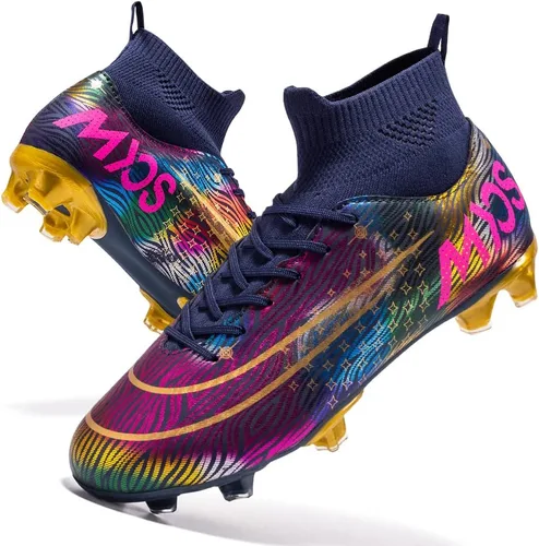 Miniatura 6 de JIEBUNIAO Botas de fútbol para hombre, tacos profesionales, zapatos de césped para mujer, tenis de entrenamiento de fútbol atlético para niños