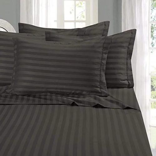 Miniatura 30 de Elegant Comfort 1500 Premier resistente a las arrugas y a la decoloración, juego de sábanas de lujo suave y sedoso de calidad de hotel a rayas