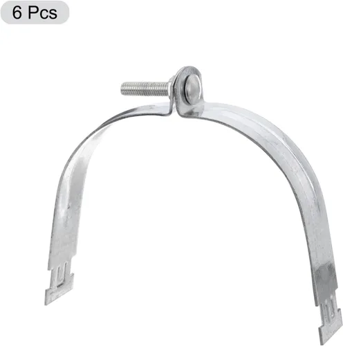 Miniatura 3 de uxcell Abrazaderas de puntal EMT de 6-1/2 "de acero para conductos rígidos y tubería 4 unids universal EMT Strut Clamp con perno y tuerca