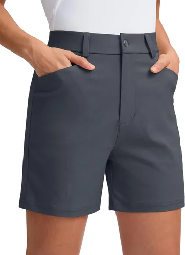 Miniatura 12 de G Gradual Pantalones cortos de golf de 5 pulgadas para mujer, elásticos, ligeros, para senderismo, con bolsillos, pantalones cortos casuales