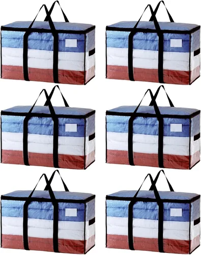 Miniatura 13 de TAILI - Bolsas de mudanza extra grandes, paquete de 10 bolsas negras resistentes para almacenamiento con ventana visible, asas envolventes