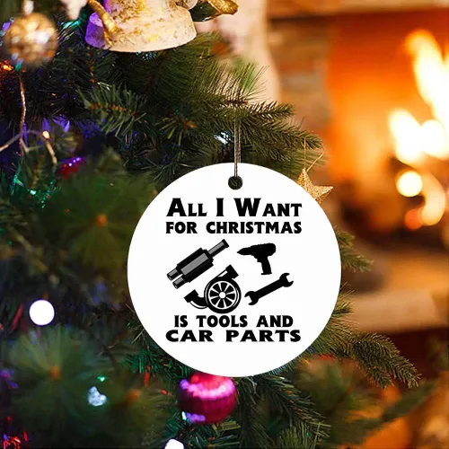 Miniatura 3 de Regalo mecánico, All I Want Christmas is Tools and Car Parts, adorno de Navidad para mecánico, regalos de mecánico para hombres, adorno de Navidad