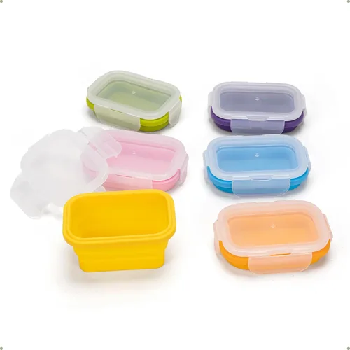 Miniatura 29 de Recipientes plegables extra grandes para almacenamiento de alimentos con tapa y ventilación de aire, 58 oz, paquete de 4, recipiente plegable XL