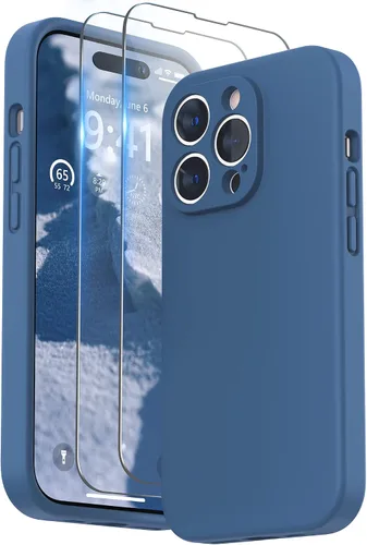 Miniatura 8 de SURPHY Funda diseñada para iPhone 14 Pro Max con protector de pantalla, (con protección de cámara y forro de microfibra suave), funda de silicona