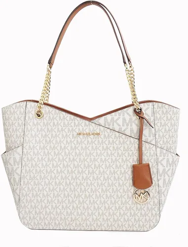 Miniatura 2 de Michael Kors Jet Set Bolso de hombro con cadena grande (VANILLA Multi), Vainilla Mk Signature