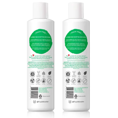 Miniatura 2 de Fresh Monster Champú y Acondicionador 2 en 1 para niños, sin toxinas, hipoalergénico, champú y acondicionador sin lágrimas para niños, sandía