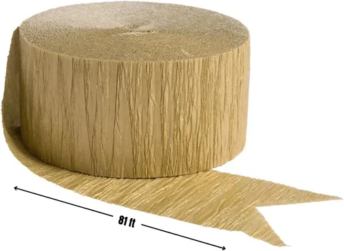 Miniatura 2 de Rollo de papel crepé envuelto en oro, 81 pies (1 unidad), ideal para impresionantes manualidades, decoración de fiestas y más