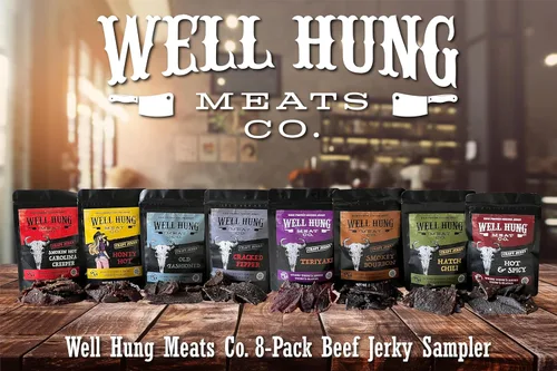 Miniatura 2 de Well Hung Meats Paquete de Muestra de 8 Unidades Carne Seca Artesanal de Res 8x2oz Bolsas Resellables