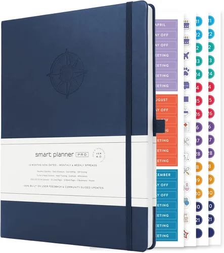 Miniatura 23 de Smart Planner Pro - Agenda diaria sin fecha - Pequeño A5 - Logra objetivos y aumenta la productividad - Semanal, mensual, secciones de trabajo
