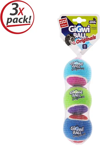 Miniatura 8 de Gigwi Pelota de tenis chirriante para perros, pelota interactiva para perros pequeños y medianos, juguete de goma colorido y de rebote alto de 2.5