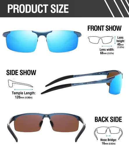 Miniatura 32 de Duco - Gafas de sol deportivas polarizadas para hombre con protección UV 8177s