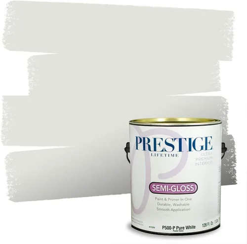 PRESTIGE Pintura para interior e imprimación en uno, gris paloma, semi-brillo, 1 galón Gris (Dove Gray)
