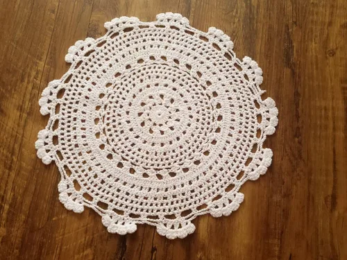 Miniatura 3 de Laivigo Manteles individuales redondos de encaje de algodón hecho a mano, 2 unidades, 6 pulgadas, beige