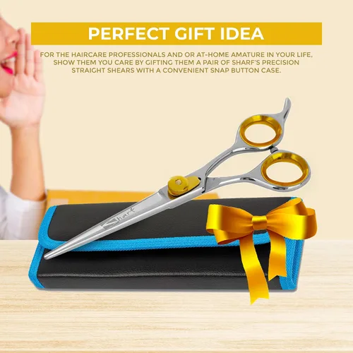 Miniatura 5 de SHARF Gold Touch Barber - Tijeras de peluquería de acero inoxidable japonés 440c de 6.5 pulgadas, tijeras de peluquero profesionales para hombres