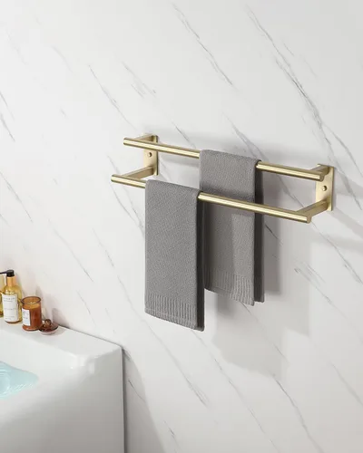 Miniatura 6 de Alise Toallero doble para baño, soporte para toallas de pared de 24 pulgadas, toalleros para baño, colgador de toallas de acero inoxidable SUS304