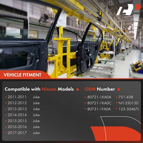 Miniatura 3 de Regulador de ventana eléctrica con motor A-Premium compatible con Nissan Juke 2011-2017 con enchufe de 2 pines, lado del conductor delantero