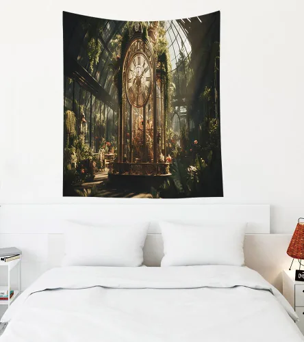 Miniatura 81 de EMMTEEY Tapiz de pared con bosque - Árbol de pino verde y niebla, arte de pared natural, 80x60 pulgadas, tapiz grande de estilo bohemio para sala