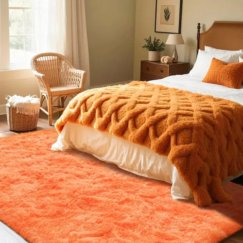 Miniatura 15 de Alfombra Corredor Suave de Pelo Largo para Dormitorio, 2 x 6 pies, alfombras esponjosas con parte inferior antideslizante para pasillo, junto a