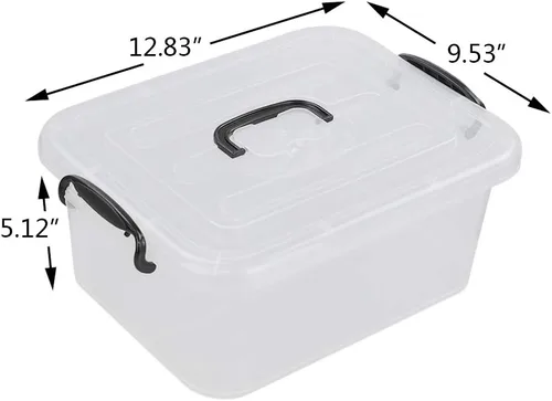 Miniatura 2 de Contenedor de almacenamiento transparente de 8 cuartos con asa, 2 paquetes