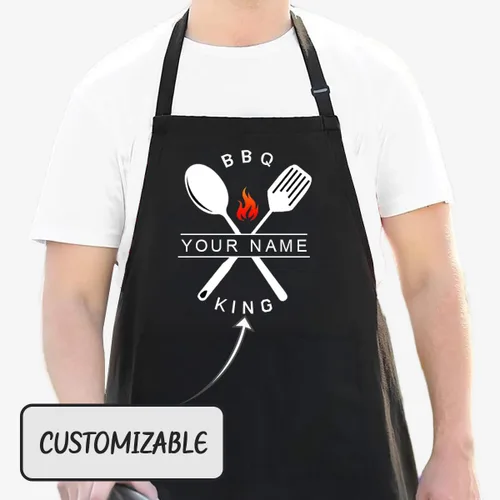 Miniatura 2 de Delantales de chef personalizados, delantal de cocina personalizado con nombre de foto, logotipo, 2 bolsillos, regalo de cocina para hornear