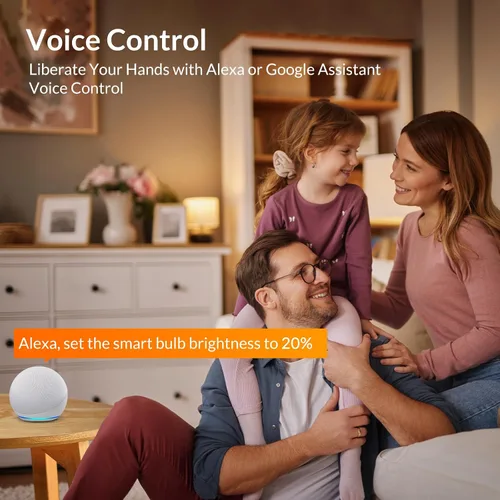 Miniatura 5 de LEPOWER-TEC Bombillas inteligentes, bombilla inteligente compatible solo con Alexa/Google Assistant, bombillas LED regulables BT/2.4G WiFi, 900LM