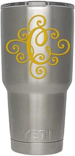 Miniatura 17 de Monogram - Calcomanía troquelada/vinilo adhesivo. Haga clic para opciones de color/letra. Disponible en cuatro colores y todas las letras de la A