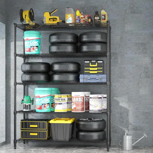 Miniatura 2 de Homdox Estantes de Almacenamiento de 5 Niveles y Estantería, 61cmx152cmx208cm Estantes de Metal Resistente para Almacenamiento, Unidad de Estantería