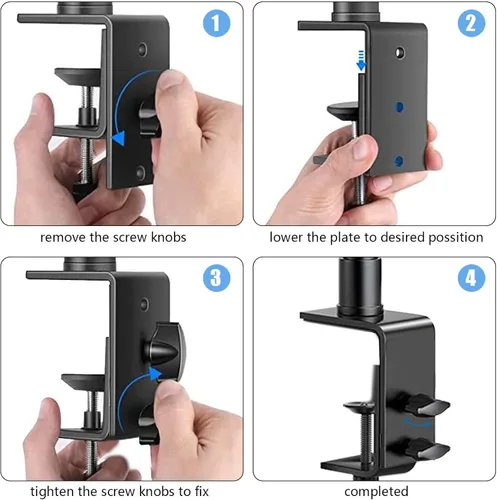 Miniatura 5 de Paquete de 1 luz LED para llave de escritorio, luz de video con soporte de abrazadera en C, 9 filtros de color, iluminación de fotografía de estudio