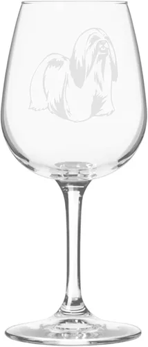 Miniatura 329 de Copa de vino de 12.75 onzas con diseño de perro grabado