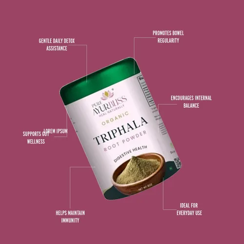 Miniatura 4 de Polvo de trifala 100% orgánico, mezcla ayurvédica con polvo Amla y Haritaki, y Bibhitaki para la salud intestinal, salud digestiva, desintoxicación