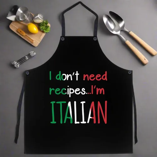Miniatura 5 de P.S. I Love Italy I Don't Need Recipes I'm Italian Delantal - Delantal con peto con temática italiana para hombres y mujeres