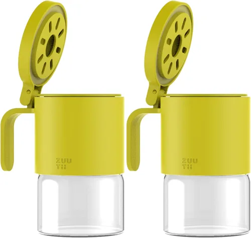 Miniatura 11 de Zuutii Tarros de vidrio para especias a prueba de humedad con cucharas, juego de 2 botellas de especias de 10 onzas / 10.1 fl oz, mini tarros