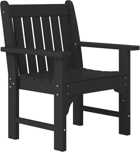 Miniatura 4 de WestinTrends Malibu Outdoor Patio HDPE Adirondack Silla de comedor para patio, color negro
