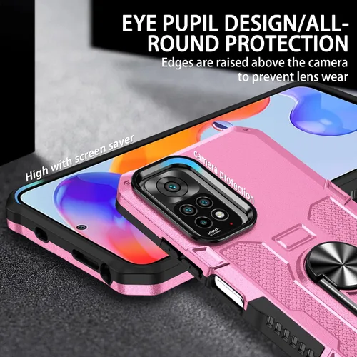 Miniatura 8 de Funda para Xiaomi Redmi Note 12S/Redmi Note 11/Redmi Note 11S 4G Metal CD Pattern Ring Holder Funda para teléfono móvil Funda protectora a prueba