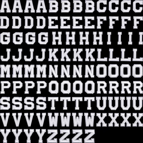 104 parches de tela con letras del alfabeto para planchar con adhesivo planchado bordado para decorar letras A-Z para tablón de anuncios, camisetas