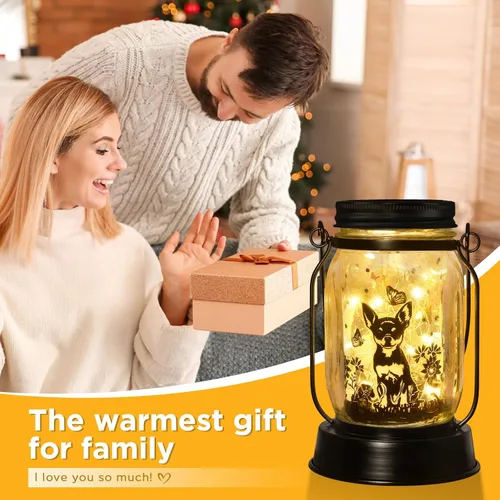 Miniatura 5 de Farol solar de Chihuahua, regalo para mujeres, hombres, mamá, cumpleaños, amantes de perro Chihuahua, luz conmemorativa pérdida de mascotas