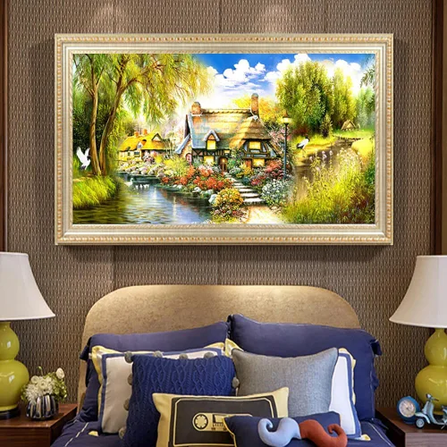 Miniatura 16 de Twinkel Pinkel Kits de pintura de diamantes 5D grandes para adultos, paisaje, cabaña, taladro completo, pintura de diamante, arte de bordado