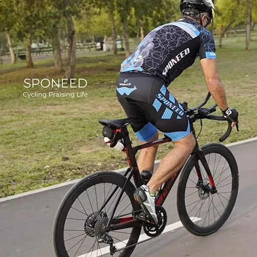 Miniatura 8 de sponeed Pantalones cortos de ciclismo para hombre, pantalones acolchados para ciclismo, ropa de ciclismo