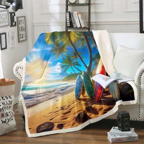 Miniatura 23 de Manta de olas oceánicas para cama, silla, retro, brújula, velero, manta náutica para decoración de dormitorio de niños, manta de vellón marino
