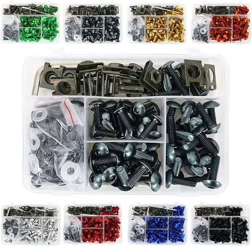 Miniatura 10 de Juego de pernos universales para carenado de motocicleta Fit para serie CRF-R, serie YZ, serie Ninja/ZX, serie GSX/DRZ, tornillos de fijación