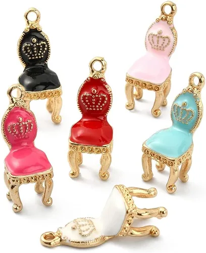 Miniatura 12 de LiQunSweet 20 dijes chapados en oro con cruz esmaltada blanca para hacer joyas Colgantes blancos de cruz