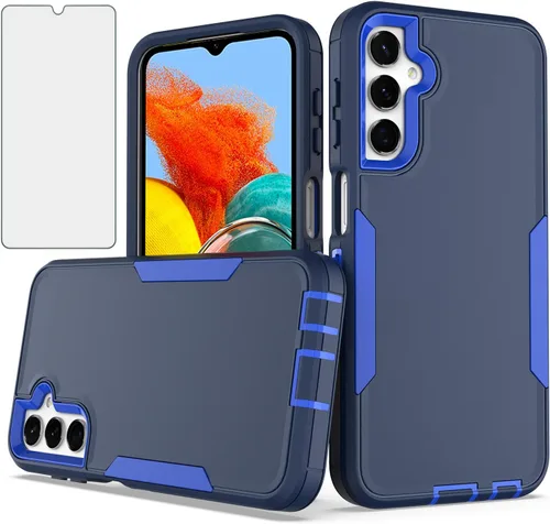 Asuwish Funda para Samsung Galaxy A24 4G/5G con protector de pantalla de vidrio templado y accesorios híbridos de doble capa para celda, dura,
